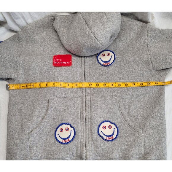 ALM A Love Movement LIVE FREE OR DIE Tetsuzo Okubo Cashmere Zip Hoodie Size S - Picture 10 of 12